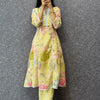 Cream cotton linen churidhar