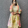 Cream cotton linen churidhar