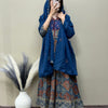 Cotton Kalamkari Anarkali Suit - Blue