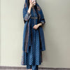 Cotton Ajrakh Print Straight Suit - Blue