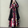 Cotton Floral Mix-Print A-Line Suit Set - Magenta