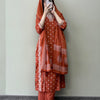 Cotton Bandhani Print Straight Suit Set - Rust