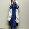 Mul Chanderi Solid Straight Suit Set with Printed Dupatta - Navy Blue