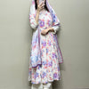 Cotton Floral Printed Lace Work A-Line Suit Set