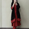Cotton Floral Embridered Straight Suit Set - Red