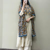 Mul Cotton Floral Embroidered Anarkali Suit Set - Cream