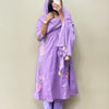 Mul Cotton Embroidered A-Line Suit Set - Lavender