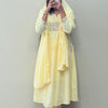 Mul Cotton Embroidered A-Line Suit Set - Yellow