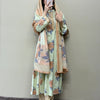 Cotton Pastel Floral A-Line Suit Set