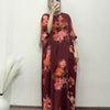 Crepe Floral Printed Kaftan - Red
