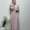 Knit Bottom Flared Geometric Pattern Gown
