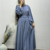 Polo Linen Gown with Belt - Ash