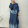 Denim Tie Dye Skirt & Top Set - Blue