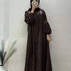 Linen Sleeve Embroidered Gown
