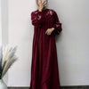 Linen Sleeve Embroidered Gown