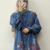 Denim Embroidered Tunic Shirt