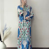 Rayon Peacock Print Maxi Gown