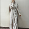 Linen Contrast Piping 3-Piece Cardigan Set