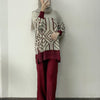 Knit Geometric Print Co-ord Set