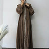 Linen Embroidered Collar Gown