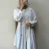 Linen Embroidered Knee Length Shirt