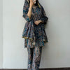 Cotton Printed Short Straight Suit - Blue