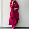 Mul Cotton Thread Worked A-Line Suit - Pink