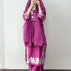 Cotton Silver Embroidered Straight Suit