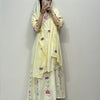 Cream floral anarkali