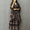 Black star printed anarkali