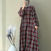 Cotton Linen Checked Gown