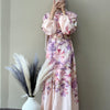 Cotton Linen Floral Printed Gown