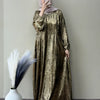 Shimmer Metallic Embellished Neck Gown