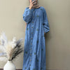 Denim Garden Floral Embroidered Shirt Gown