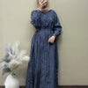 Denim Striped Button-Down Chest Pocket Gown