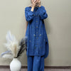 Denim Embroidered Tunic & Pant Co-ord Set