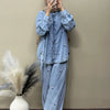 Denim All-Over Embroidered Shirt & Pant Co-ord Set
