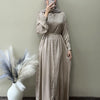 Rayon Striped Button-Down Shirt Gown