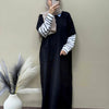 Rayon Double-Sleeve Striped Maxi Dress