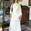 Linen Butterfly Embroidered Scalloped Top & Skirt Co-ord Set