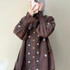 Linen Vertical Floral Embroidered Shirt