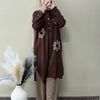 Knitted Flower Patch Long Tunic & Pant Set
