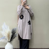 Knitted Flower Patch Long Tunic & Pant Set
