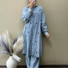 Denim White Floral Tunic & Pant Co-ord Set