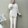 Linen Tulip Embroidered Shirt & Pant Co-ord Set