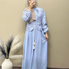 Crepe Front Zipper Mandarin Collar Gown with Jacket