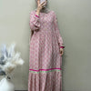 Rayon Geometric Print Tiered Maxi Gown