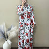Organza Rose Printed Gown - Red & White