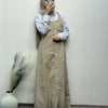 Linen Button-Down Pinafore Gown