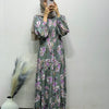 Rayon Floral Smocked Gown